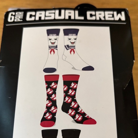 Men's SZ 8-12 Ghostbuster Casula Crew Socks (6 pairs) GIFT NEW - Picture 7 of 10